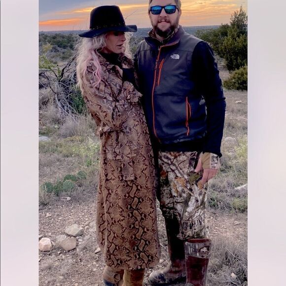 Vegan Leather Snakeskin Full Length Trench Coat - Picture 10 of 16